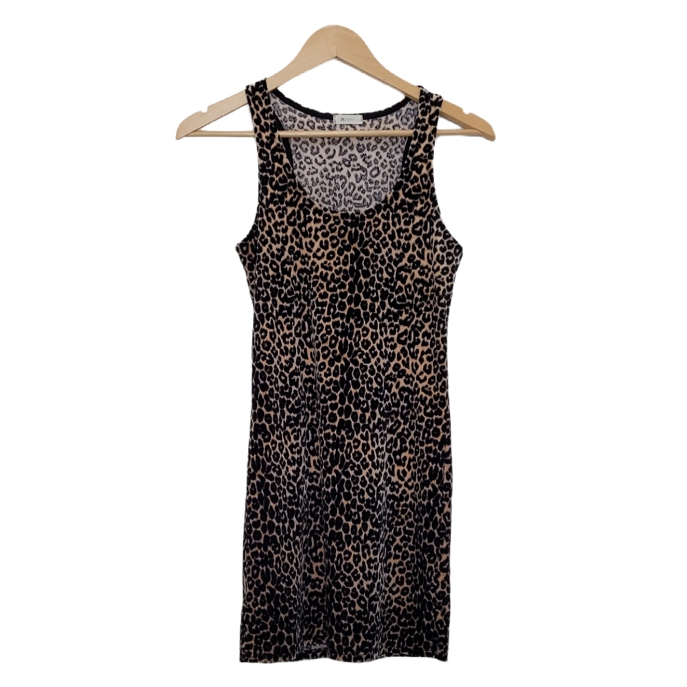 EVERLY Animal Print Mini Sleeveless Dress